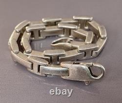 Vintage solid silver gourmet bracelet jewelry H chain bracelet Hermès