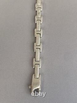 Vintage solid silver gourmet bracelet jewelry H chain bracelet Hermès