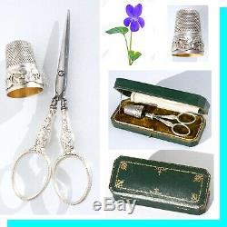 Violet Silver Old Sewing Kit Sewing Set Scissors Sewing Box