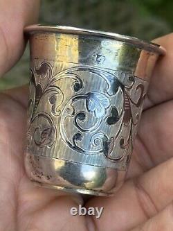 Vodka Cup & Russian Solid Silver & Russia & Antique