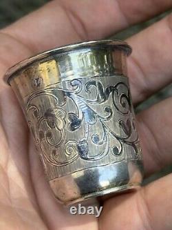 Vodka Cup & Russian Solid Silver & Russia & Antique