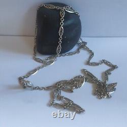 Watch Chain / Chatelaine, Necklace, Antique / Vintage Locket / 142 cm / 925 Silver