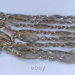 Watch Chain / Chatelaine, Necklace, Antique / Vintage Locket / 142 cm / 925 Silver