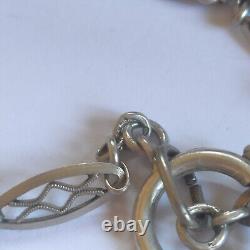 Watch Chain / Chatelaine, Necklace, Antique / Vintage Locket / 142 cm / 925 Silver