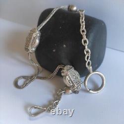 Watch chain / Chatelaine, Antique / Vintage / 925 Silver Mini Several Hallmarks