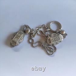 Watch chain / Chatelaine, Antique / Vintage / 925 Silver Mini Several Hallmarks