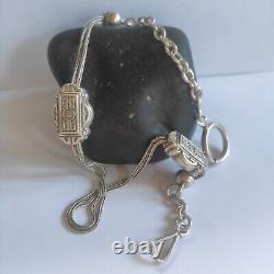 Watch chain / Chatelaine, Antique / Vintage / 925 Silver Mini Several Hallmarks