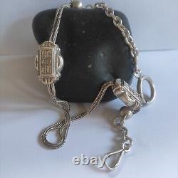Watch chain / Chatelaine, Antique / Vintage / 925 Silver Mini Several Hallmarks