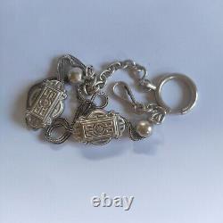 Watch chain / Chatelaine, Antique / Vintage / 925 Silver Mini Several Hallmarks