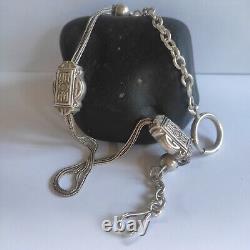Watch chain / Chatelaine, Antique / Vintage / 925 Silver Mini Several Hallmarks