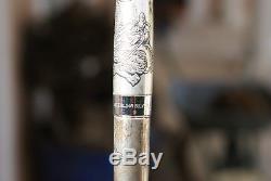 Wonderful Old Namiki Dragon 18 Kts Fountain Pen In Sterling Silver