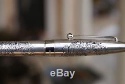 Wonderful Old Namiki Dragon 18 Kts Fountain Pen In Sterling Silver