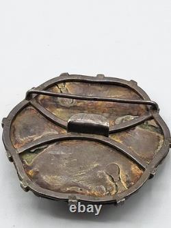 ZX Persian Belt Plaque 19th Century Turquoise Mosaic Old Silver