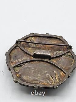 ZX Persian Belt Plaque 19th Century Turquoise Mosaic Old Silver