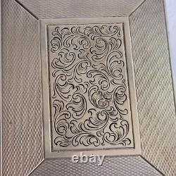 05k32 Ancien Poudrier Maquillage En Argent Massif 835 Mode Art Deco 1930 / 1940