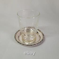 08k29 Ancien Service De Table 6 Dessous De Verres En Argent Massif 800