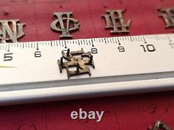 160 Monogrammes Argent Massif Lettres Anciennes Collection Rare Art Deco silver