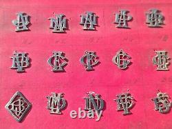 160 Monogrammes Argent Massif Lettres Anciennes Collection Rare Art Deco silver