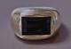 16grs Ancienne Bague Argent Jais Bague Argent Massif Chevali&egrave;re Silver Ring T53