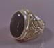 16grs Grosse Ancienne Bague Argent Chevalière Onyx Bague Dôme Argent Massif T59