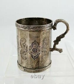 18th Siècle Ancien Colonial Era Espagnol Argent Mugs Serpent Poignée 280 Grammes