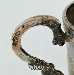 18th Siècle Ancien Colonial Era Espagnol Argent Mugs Serpent Poignée 280 Grammes
