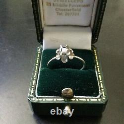 19e ANCIENNE BAGUE DIAMANT, ARGENT / ANTIK GEORGIAN ROSE CUT DIAMOND RING