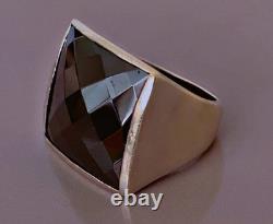 19grs Grosse ancienne bague argent Hématite chevalière bague argent massif T59