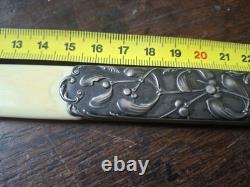 1 Ouvre Lettre Ancien Art Nouveau Metal Argente? Fourre 23 Cm? Ancien