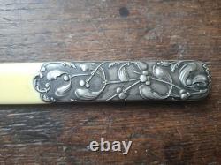 1 Ouvre Lettre Ancien Art Nouveau Metal Argente? Fourre 23 Cm? Ancien