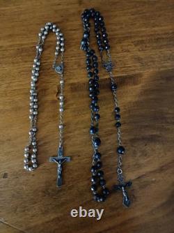 2 Ancien chapelet argent massif