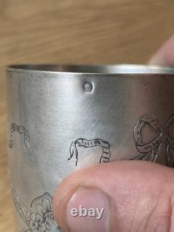2 Ancienne timbales en argent massif minerve