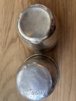 2 Ancienne timbales en argent massif minerve