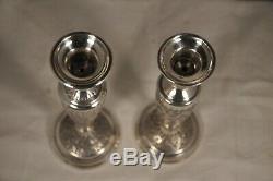 2 Bougeoirs Ancien Argent Massif Persian Islamic Solid Silver Candlesticks 398gr
