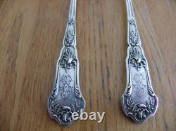 2 Couverts De Service Anciens Argent Massif Minerve Decor Louis XV