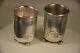 2 Timbales Russes Ancien Argent Massif Antique Russian Goblets 1896