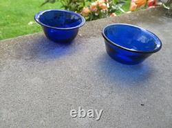2 anciens salerons en argent massif 70 gr et verrine bleu