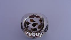 32,9Grs Grosse bague argent massif dôme bague argent nacre bijou ancien T59