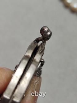 52,4g Ancienne grande bourse aumônière / sac de soirée en Argent fin XIXème
