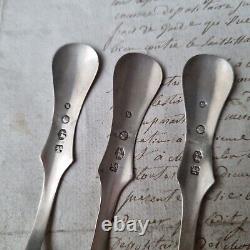 5 Cuillères A Café En Argent XIXè Anciennes Argent Européen Sterling Silver