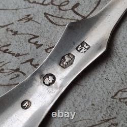 5 Cuillères A Café En Argent XIXè Anciennes Argent Européen Sterling Silver