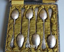 6 Anciennes Petites Cuilleres Argent Poincon Minerve 2eme Titre Ed. Bonnescoeur