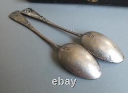6 Anciennes Petites Cuilleres Argent Poincon Minerve 2eme Titre Ed. Bonnescoeur