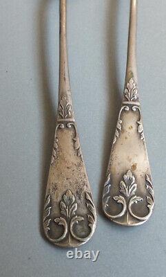 6 Anciennes Petites Cuilleres Argent Poincon Minerve 2eme Titre Ed. Bonnescoeur