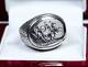 835 Argent Bague Ancienne Pour Homme Motif Romain Massif