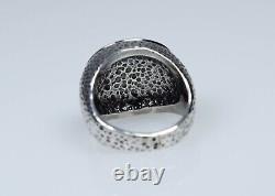 835 Argent Bague Ancienne Pour Homme Motif Romain Massif