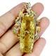 925 Pendentif Argent Massif Ancien Citron Quartz 43ct &Eacute;meraude Main Gemme