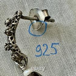 AGATE ARGENT MASSIF SCULPTÉ, Créateur ANCIENNES BOUCLES D'OREILLES