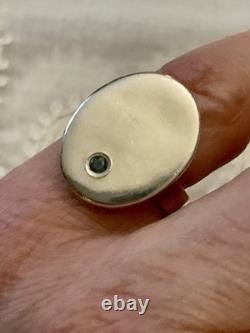 ANCIENNE BAGUE De Petit DOIGT SAPHIR ET ARGENT MASSIF- SUPERBE CHEVALIÈRE