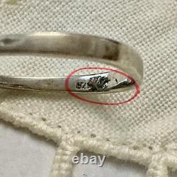 ANCIENNE BAGUE SAPHIR, TOPAZE BLANCHE Baguettes, ARGENT MASSIF JOAILLERIE